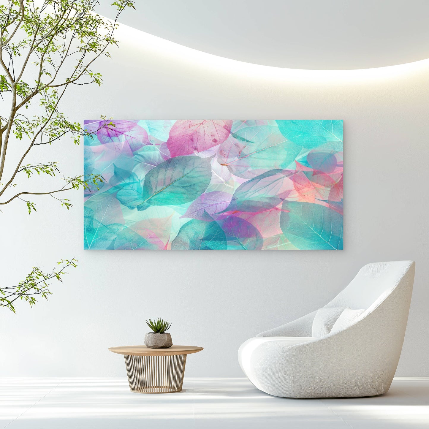 Luminous Petals Pastel Echoes Wall Art Canvas Office Home Room Framed 120x60cm - Bella Home Decor