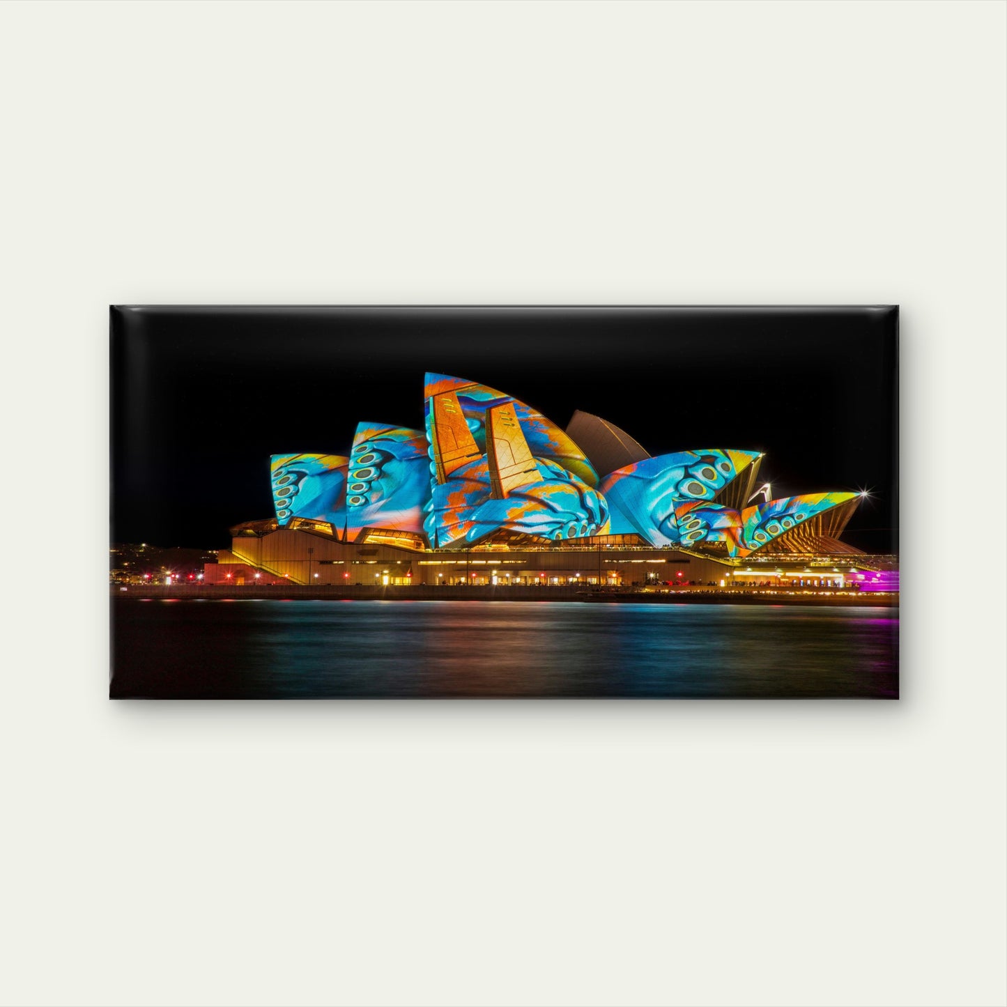 Vivid Sydney Opera House Wall Art Canvas Office Home Room Framed 120x60cm