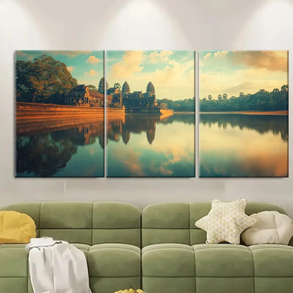 3pcs Angkor Wat & Southeast Asia Travel Metal Print Ready to Hang Art - Bella Home Decor