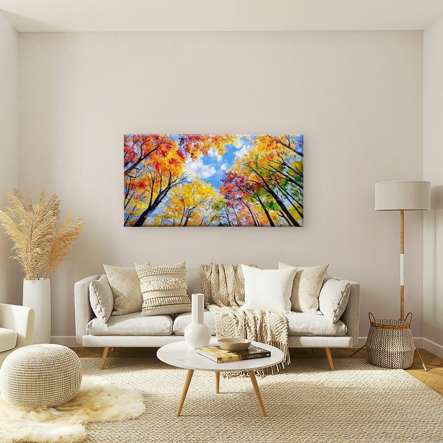 Abstract with Vibrant Autumn Wall Art Canvas Office Home Room Framed 120x60cm - Bella Home Decor
