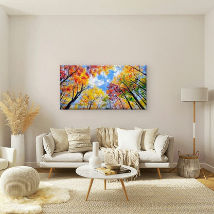 Abstract with Vibrant Autumn Wall Art Canvas Office Home Room Framed 120x60cm - Bella Home Decor