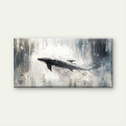 Abstract Humpback Whale Wall Art Canvas Office Home Room Framed 120x60cm
