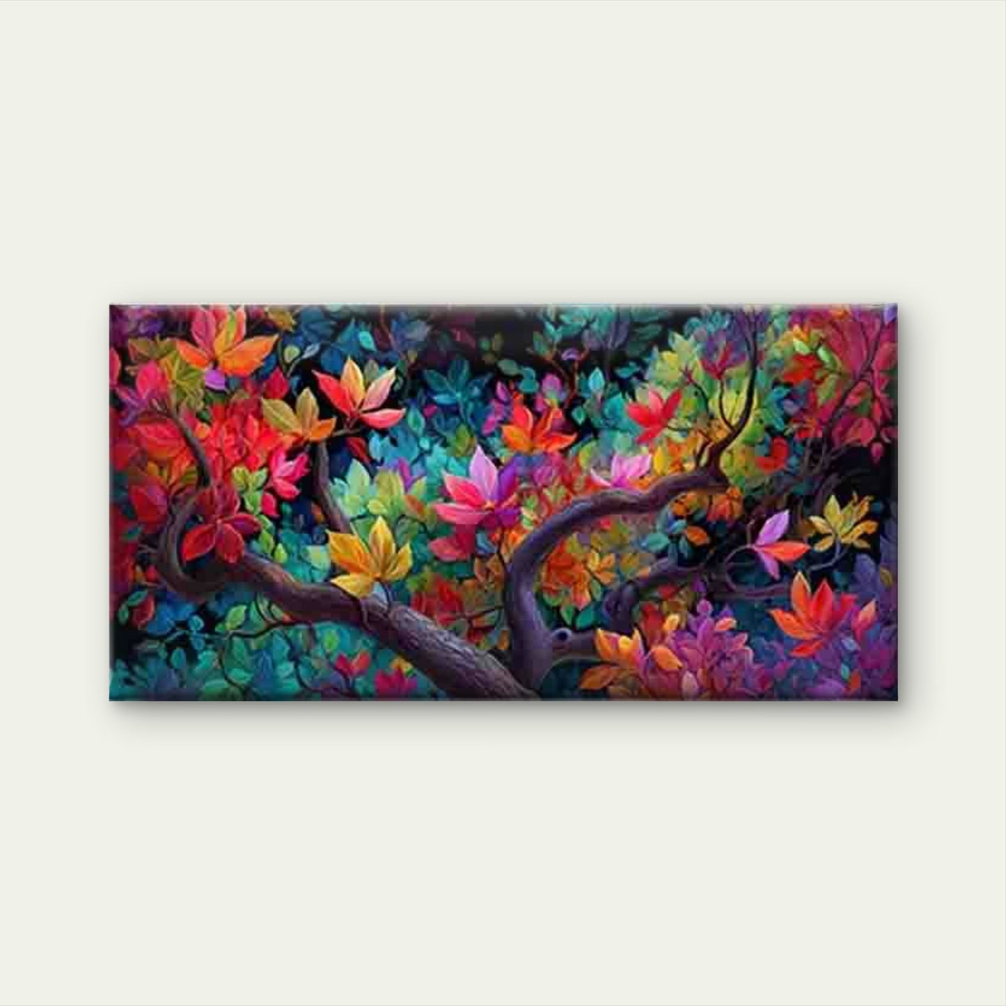 Vibrant Flowers And Branches Wall Art Canvas Office Home Room Framed 120x60cm - Bella Home Decor