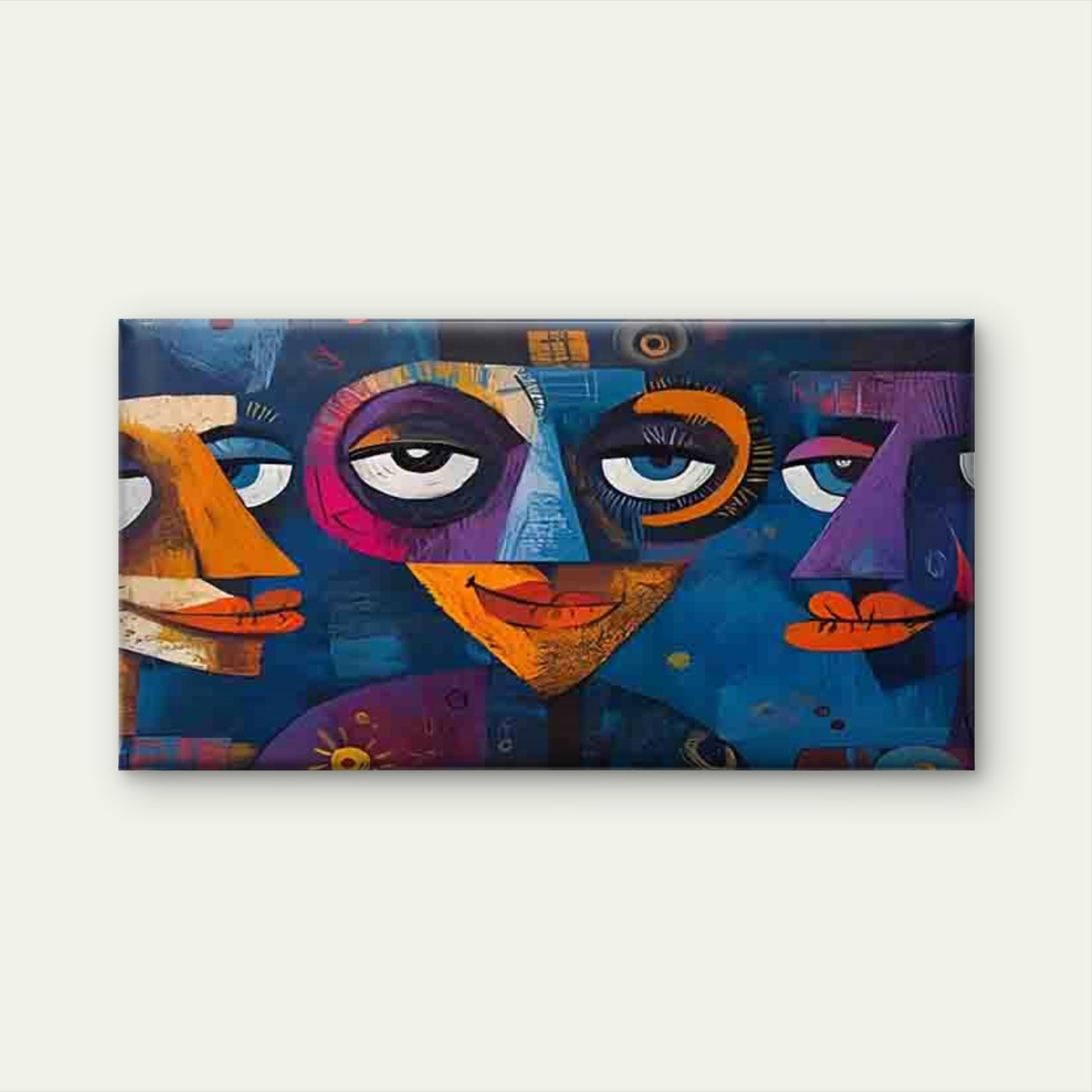 Modern Abstract Style Face Wall Art Canvas Office Home Room Framed 120x60cm - Bella Home Decor