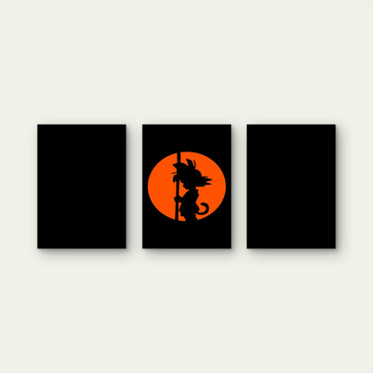 3pcs Amber Solstice Shonen Silhouette Metal Print Ready to Hang Art