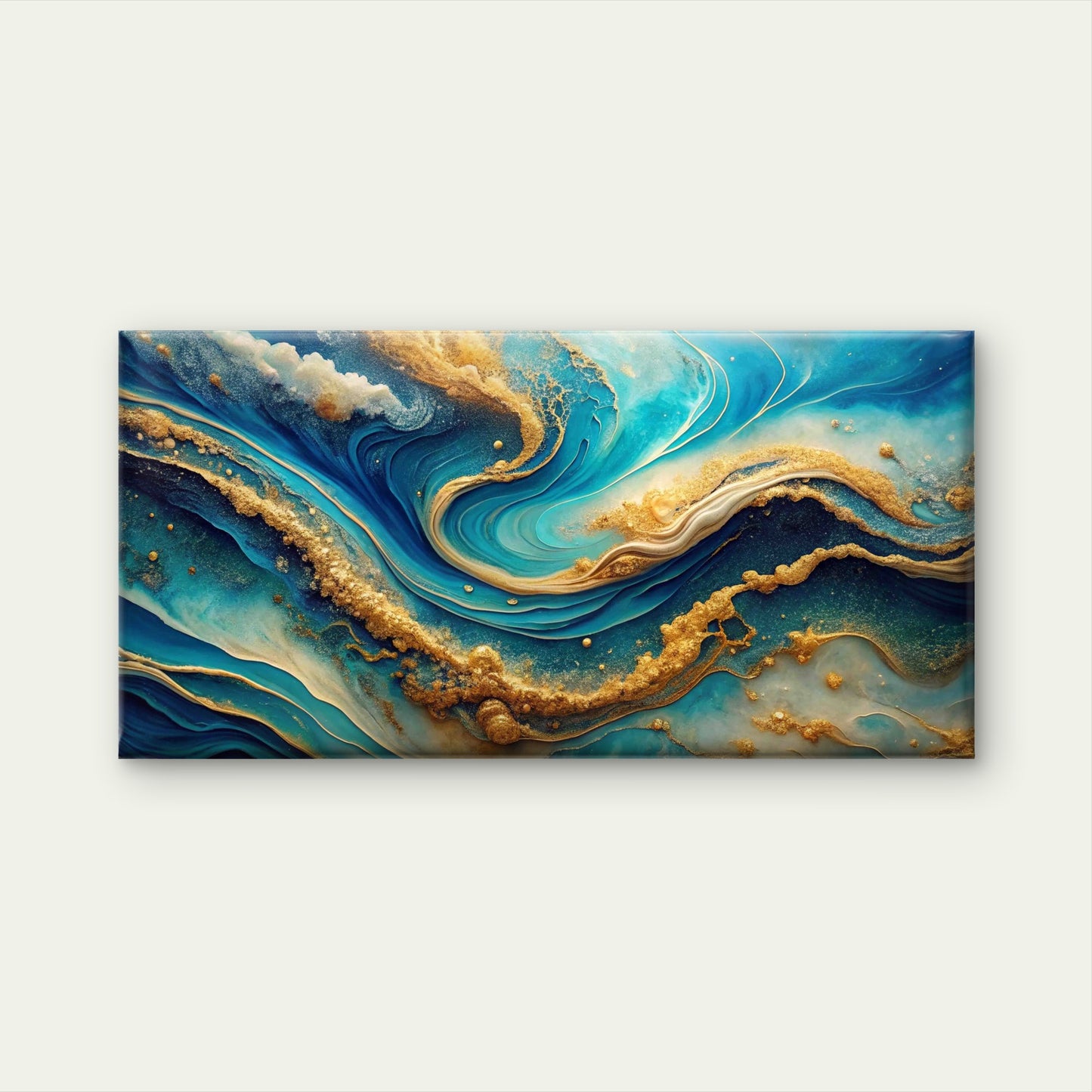Abstract Ocean Art Natural Wall Art Canvas Office Home Room Framed 120x60cm - Bella Home Decor
