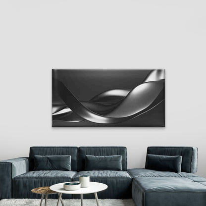 Abstract Black And White Wave Wall Art Canvas Office Home Room Framed 120x60cm - Bella Home Decor