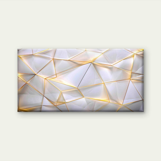 White Low Poly Background Wall Art Canvas Office Home Room Framed 120x60cm