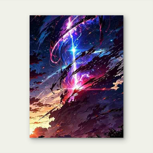 Starry Sky Crack 60x90cm Metal Print Ready to Hang