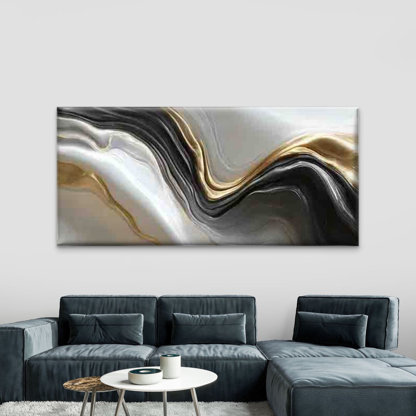 Abstract Leaf Minimalist Wall Art Canvas Office Home Room Framed 120x60cm
