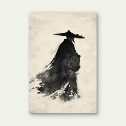 Traditional Japanese Ronin Illustration 40x60cm Metal Print Ready to Hang