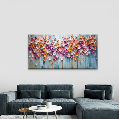 Abstract Landscape with a Blue Wall Art Canvas Office Home Room Framed 120x60cm - Bella Home Decor