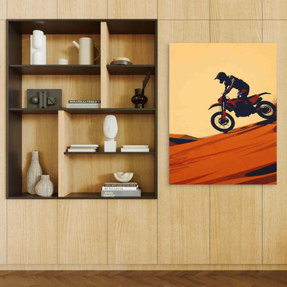 Retro Desert Rider 40x60cm Metal Print Ready to Hang - Bella Home Decor