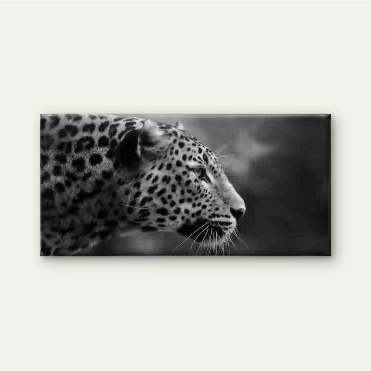 Close-Up of a Leopard'S Face Wall Art Canvas Office Home Room Framed 120x60cm