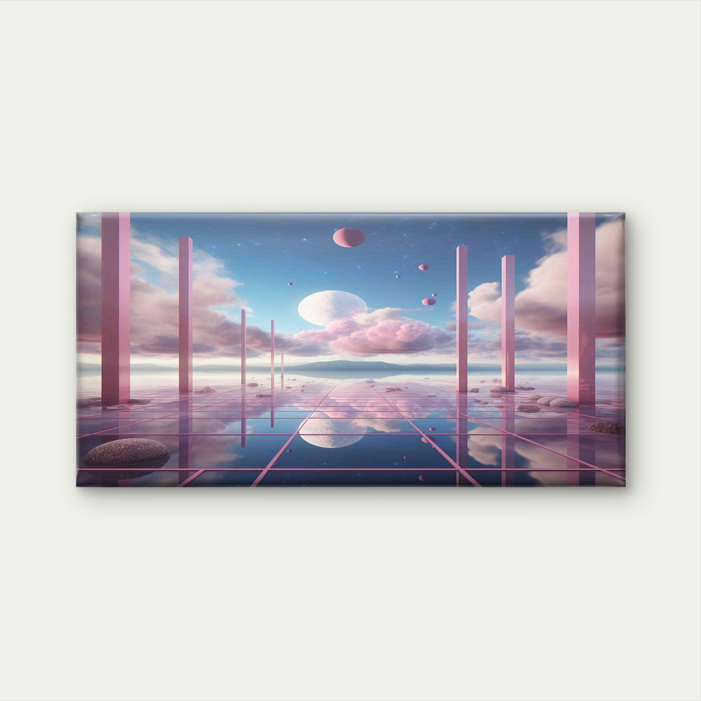 Beautiful Geometric Shapes Wall Art Canvas Office Home Room Framed 120x60cm - Bella Home Decor