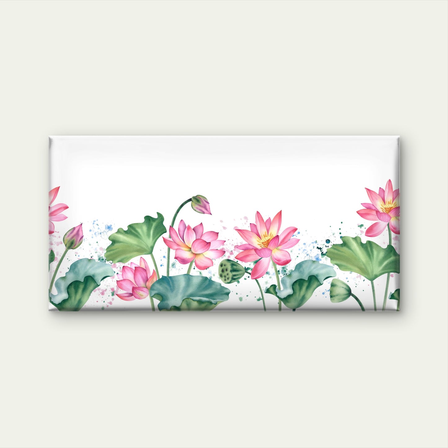 Watercolor Lily Pond Bliss Wall Art Canvas Office Home Room Framed 120x60cm