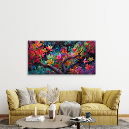 Vibrant Flowers And Branches Wall Art Canvas Office Home Room Framed 120x60cm - Bella Home Decor