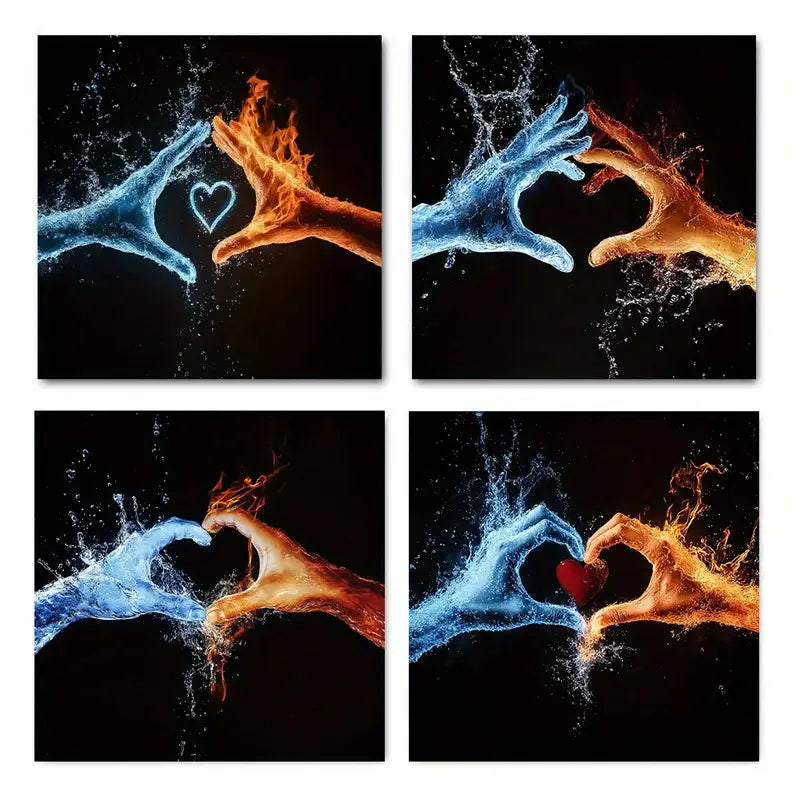 4pcs  Beautiful Love Theme Elegant  BL Wall Art Canvas Framed