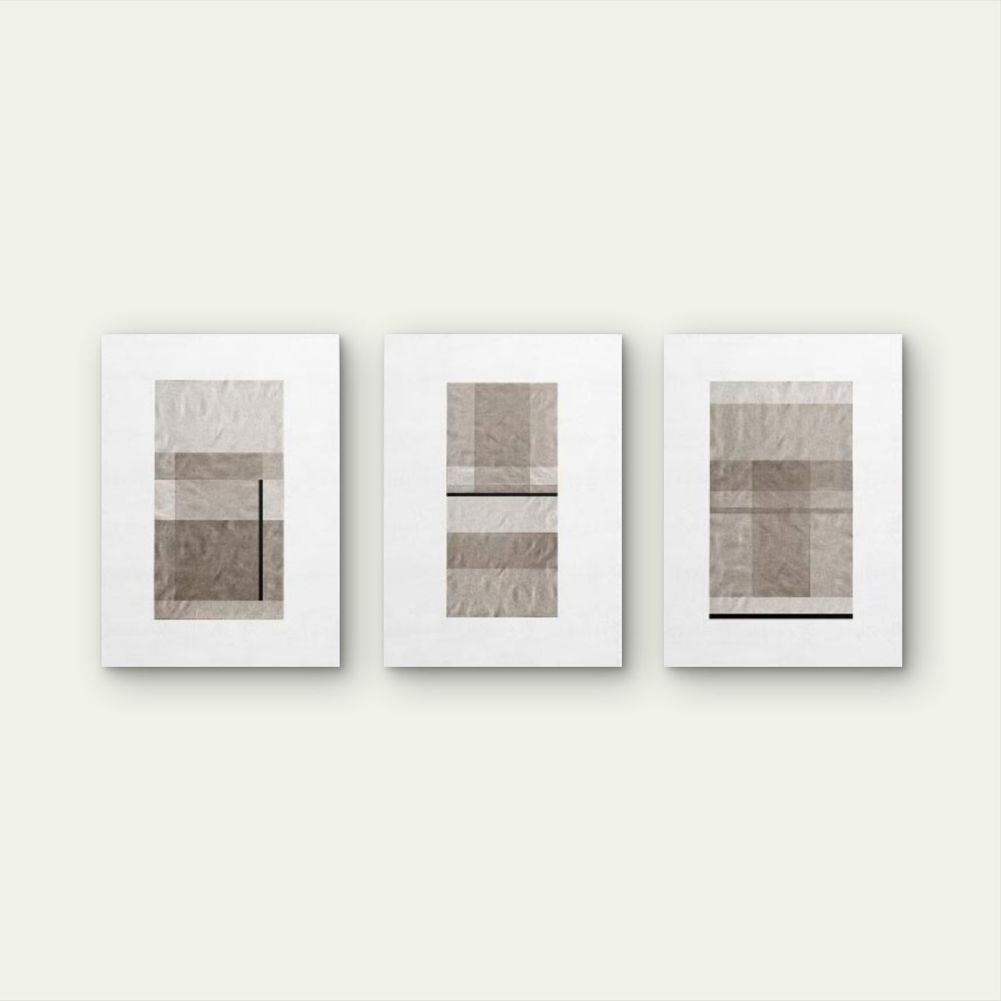 3pcs Beige Minimalist Abstract Geometric Wall Art Set Canvas Framed 50x70cm - High Quality Print 100% Australian Made Wall Canvas Ready to Hang - Bella Home Decor