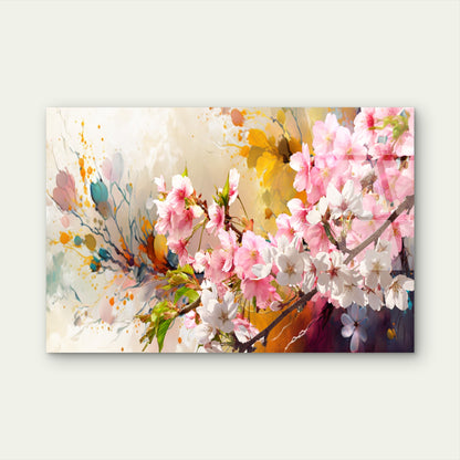 Abstract Sakura Flower Bloom Branch Acrylic Glass Printing Wall Art Australian Made Quality