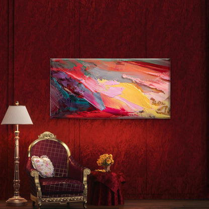 Abstract Thick Paint Palette Wall Art Canvas Office Home Room Framed 120x60cm
