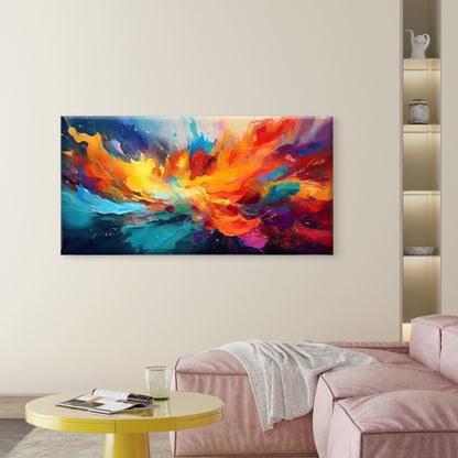 Vibrant Colors in Motion Wall Art Canvas Office Home Room Framed 120x60cm - Bella Home Decor