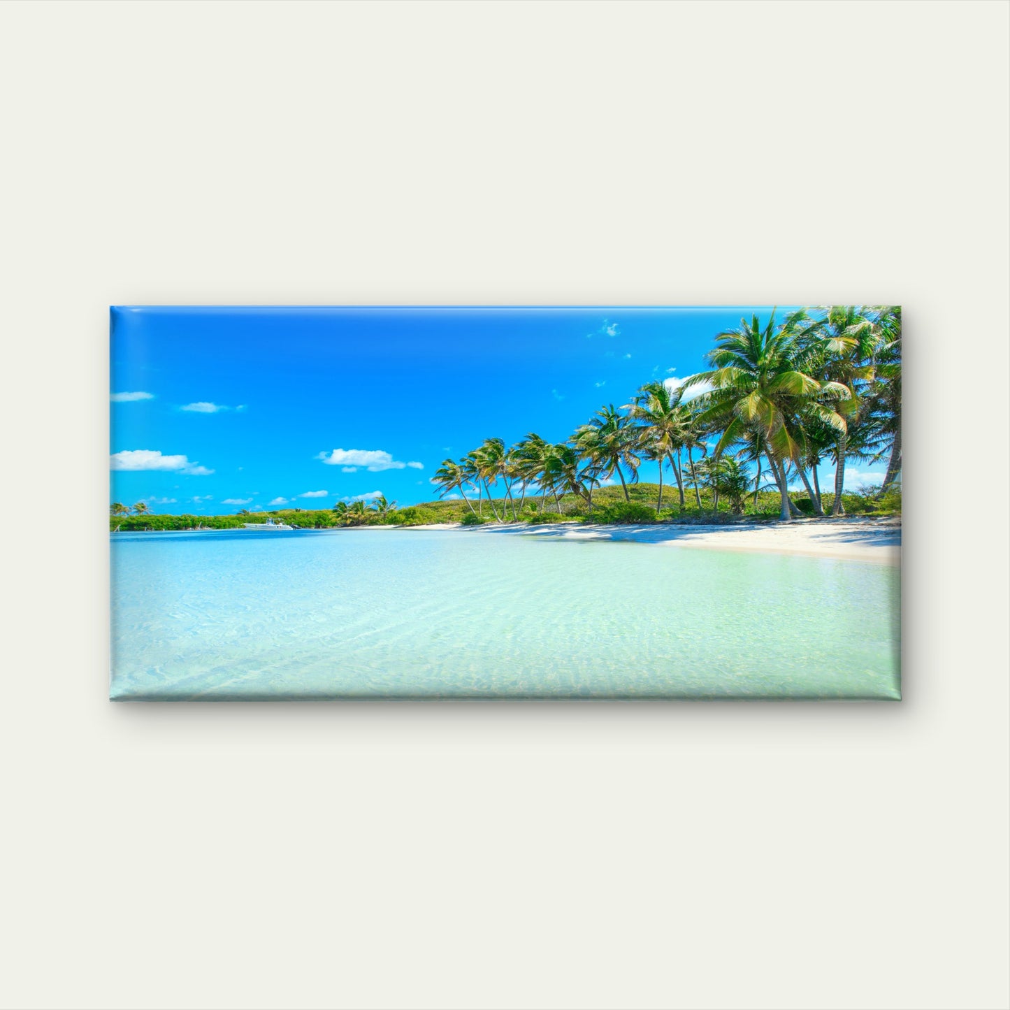 Peaceful Tropical Beach Island Wall Art Canvas Office Home Room Framed 120x60cm