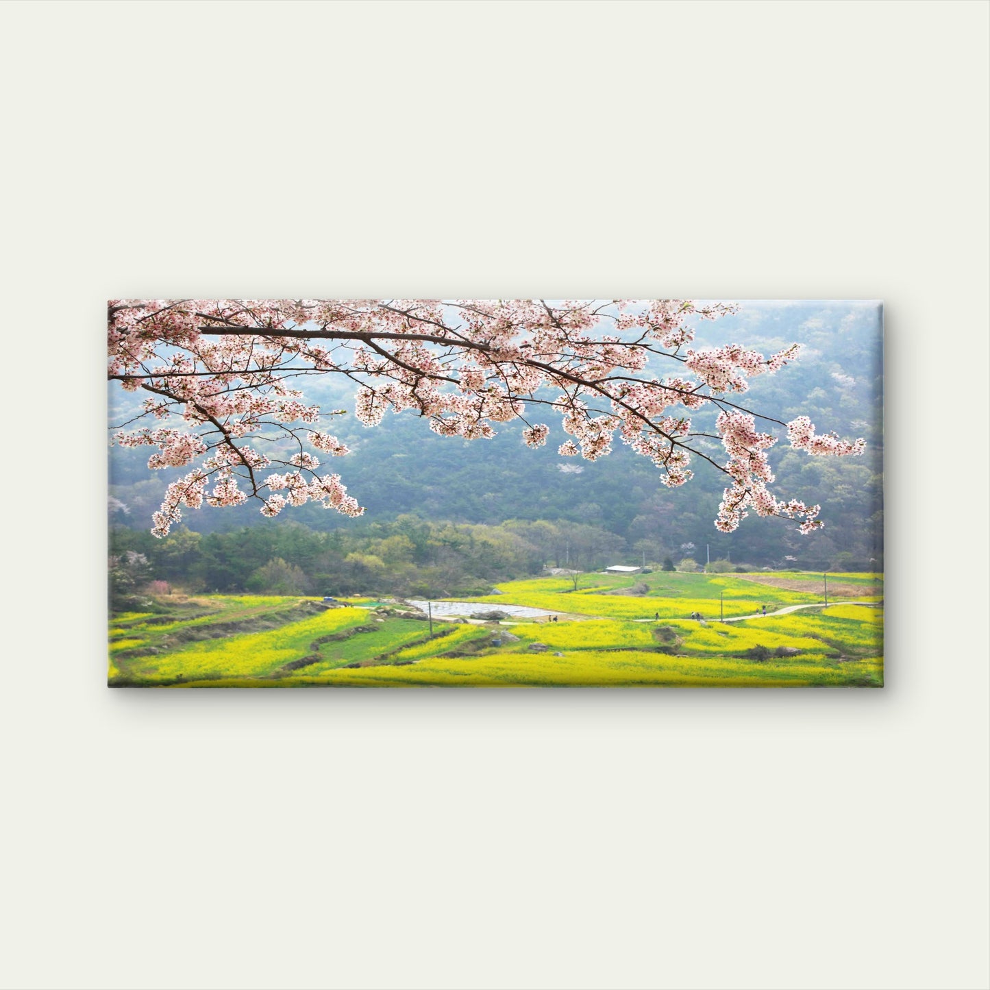 Spring Flowers Mountain Wall Art Canvas Office Home Room Framed 120x60cm