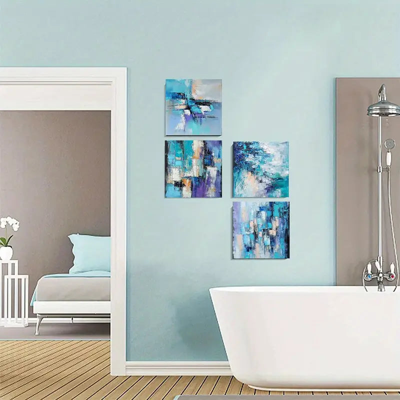 4pcs  Print Abstract Watercolor Art TR  Wall Art Canvas Framed