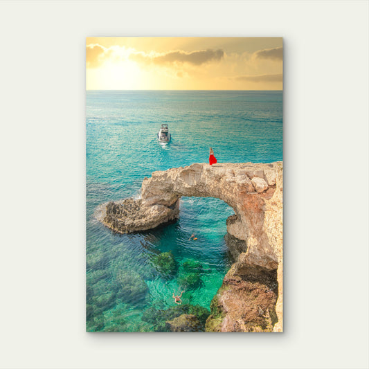 Ayia Napa Love Bridge Cyprus Ocean 40x60cm Metal Print Ready to Hang