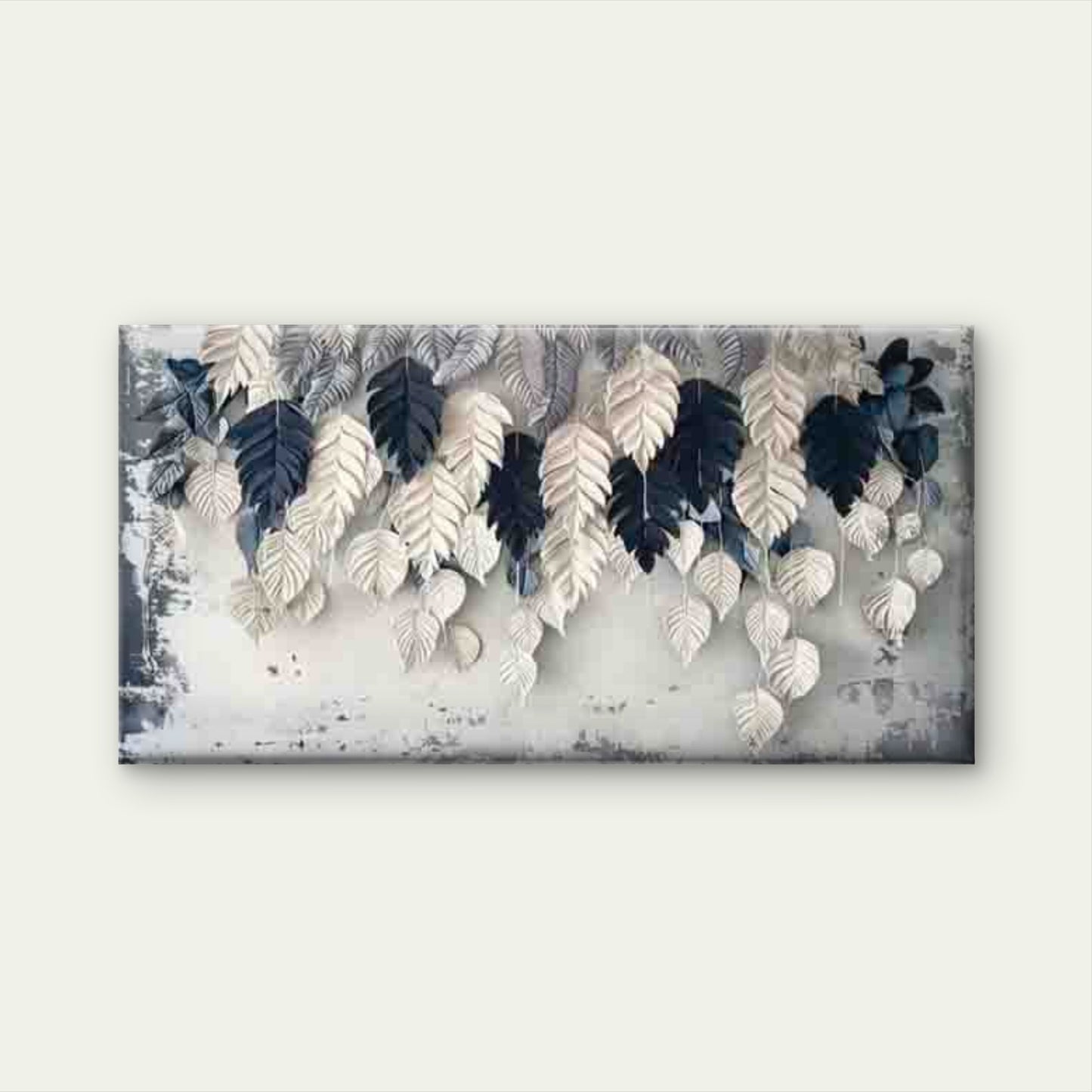 Abstract with Hanging Leaves Wall Art Canvas Office Home Room Framed 120x60cm