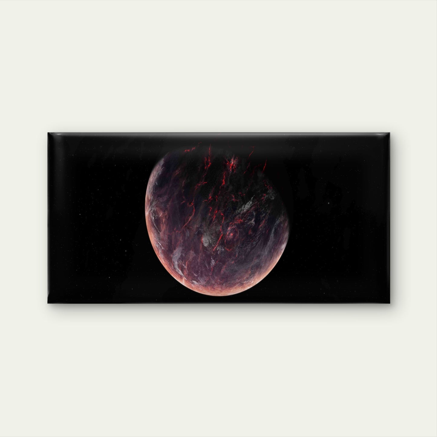 Volcanic Lava Planet Space Wall Art Canvas Office Home Room Framed 120x60cm