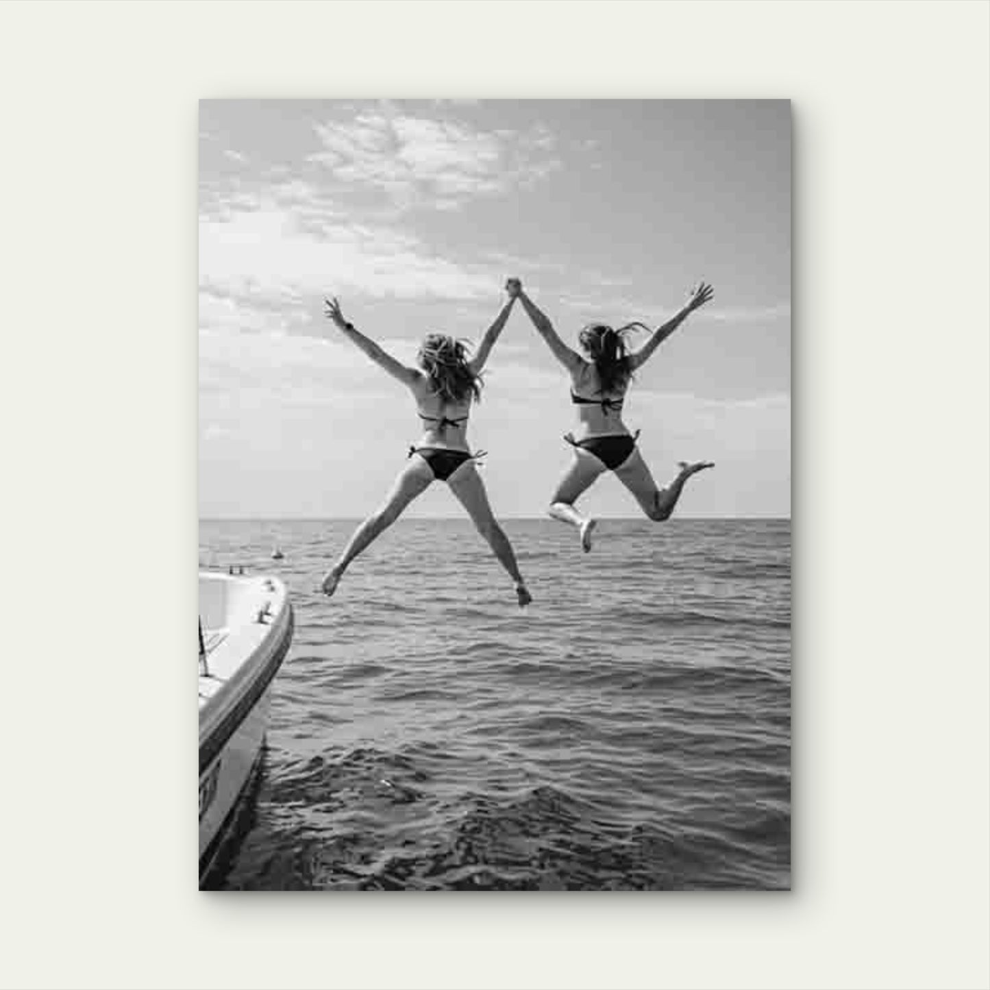 Swimming Black and White Photography 60x90cm Metal Print Ready to Hang