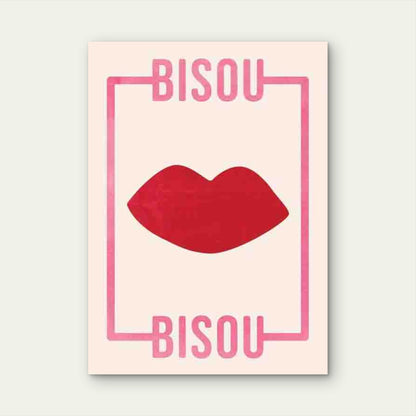 Minimalist Featuring Red Lips Metal Print Ready to Hang - Bella Home Decor
