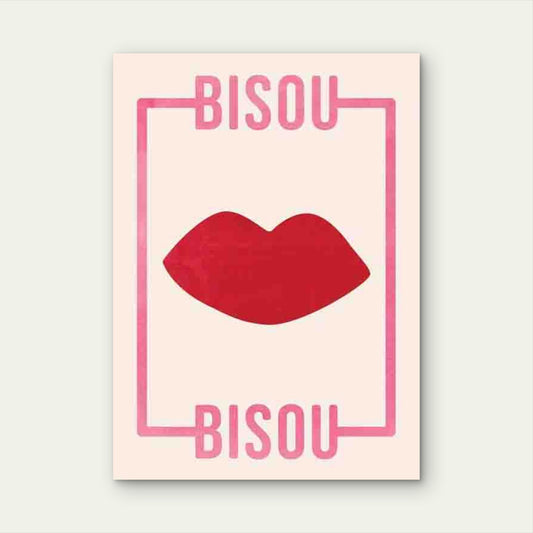 Minimalist Featuring Red Lips Metal Print Ready to Hang