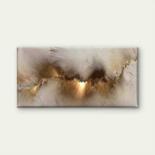 Abstract Golden Feather Wall Art Canvas Office Home Room Framed 120x60cm