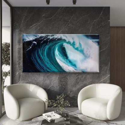 Ocean Wave Art Wall Art Canvas Office Home Room Framed 120x60cm