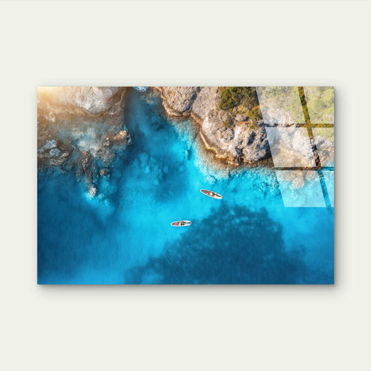 Aerial Drone Turquoise Ocean Acrylic Glass Printing Wall Art Australian Made Quality