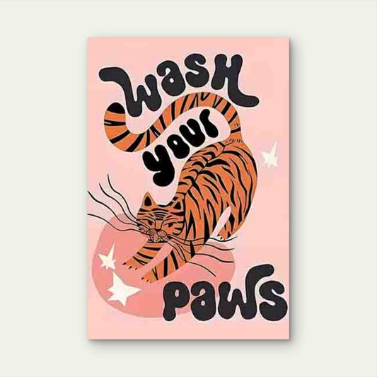Orange And Black Striped Tiger 60x90cm Metal Print Ready to Hang
