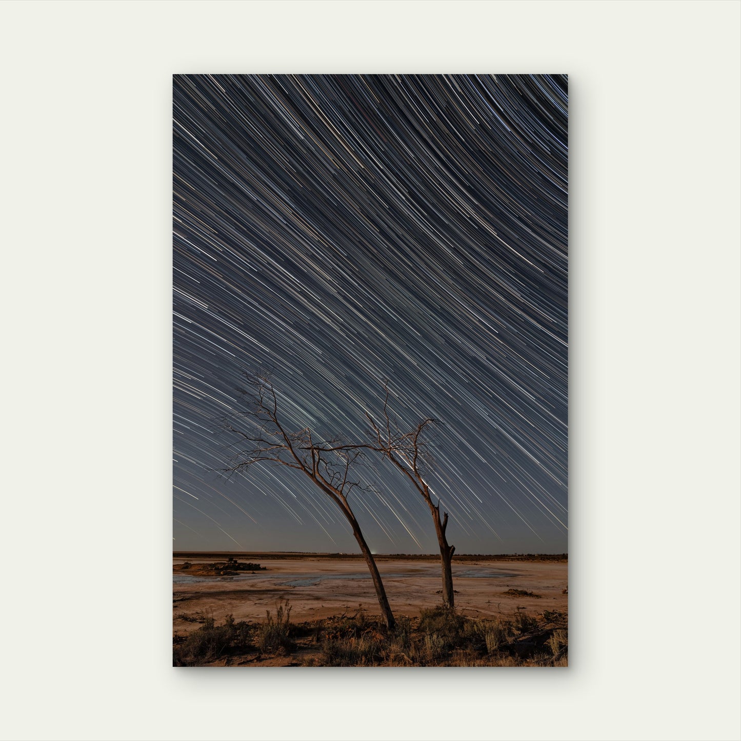 Star Trails Arc Across the Night Sky 40x60cm Metal Print Ready to Hang