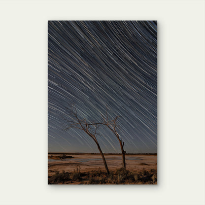 Star Trails Arc Across the Night Sky 40x60cm Metal Print Ready to Hang