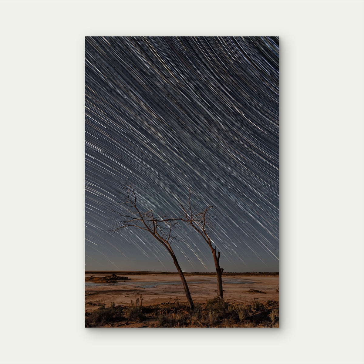Star Trails Arc Across the Night Sky 60x90cm Metal Print Ready to Hang