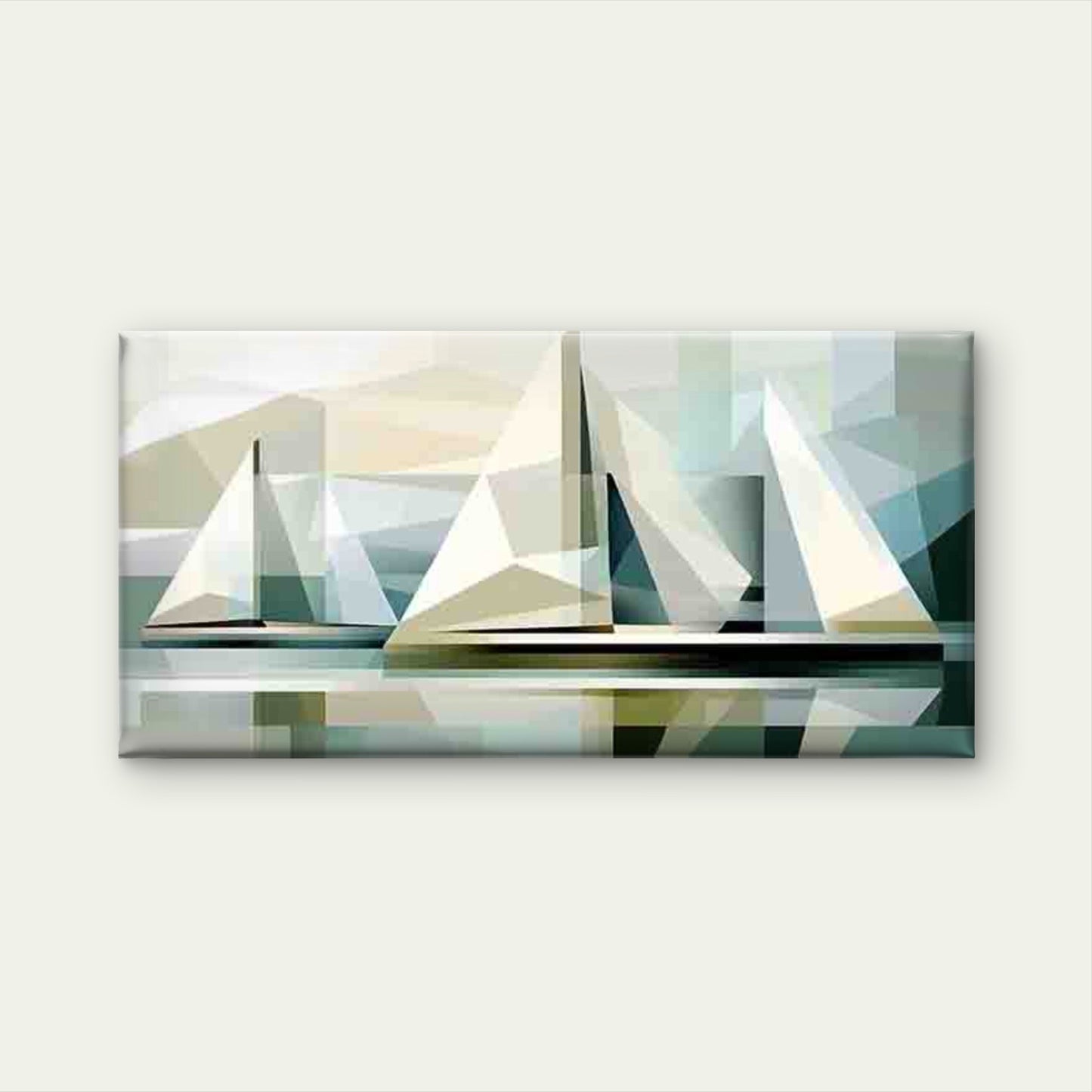 Abstract Sailboats Art Wall Art Canvas Office Home Room Framed 120x60cm - Bella Home Decor