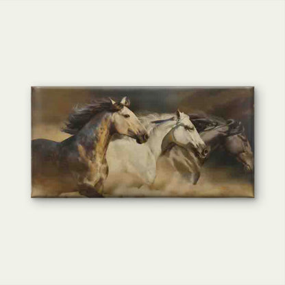 Wild Horses Running In Desert Wall Art Canvas Office Home Room Framed 120x60cm - Bella Home Decor