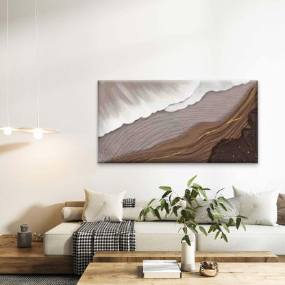 Chocolate And Golden Fusion Wall Art Canvas Office Home Room Framed 120x60cm - Bella Home Decor