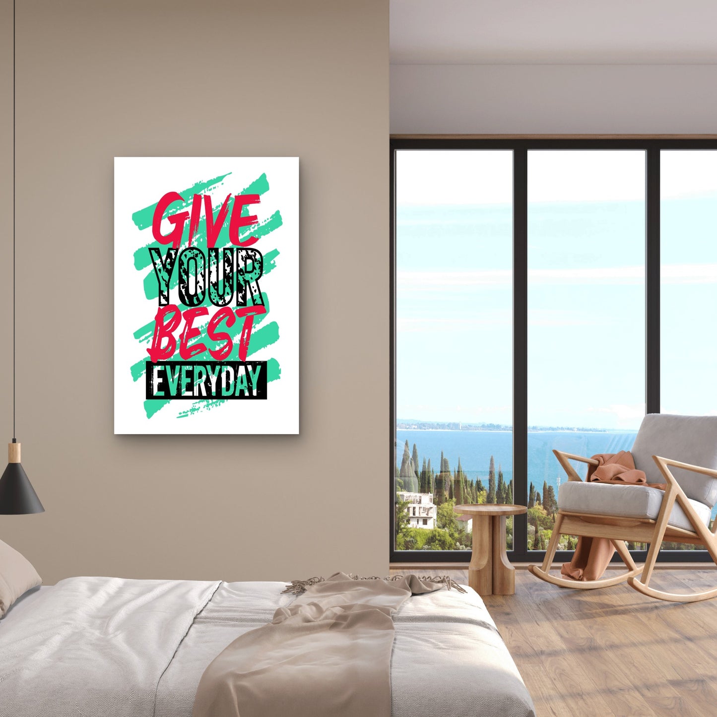 Give Your Best Everyday Quote Motivational Typography 40x60cm Metal Print Ready to Hang