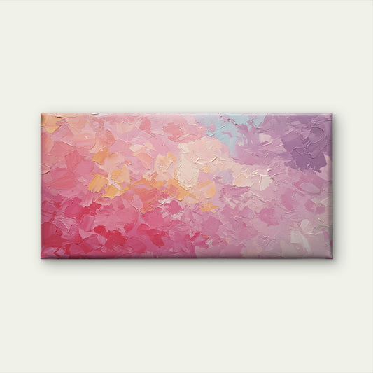 Abstract Pink Purple Thick Oil Wall Art Canvas Office Home Room Framed 120x60cm