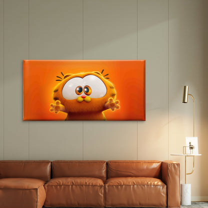 Cute Animated Ginger Kitten Wall Art Canvas Office Home Room Framed 120x60cm