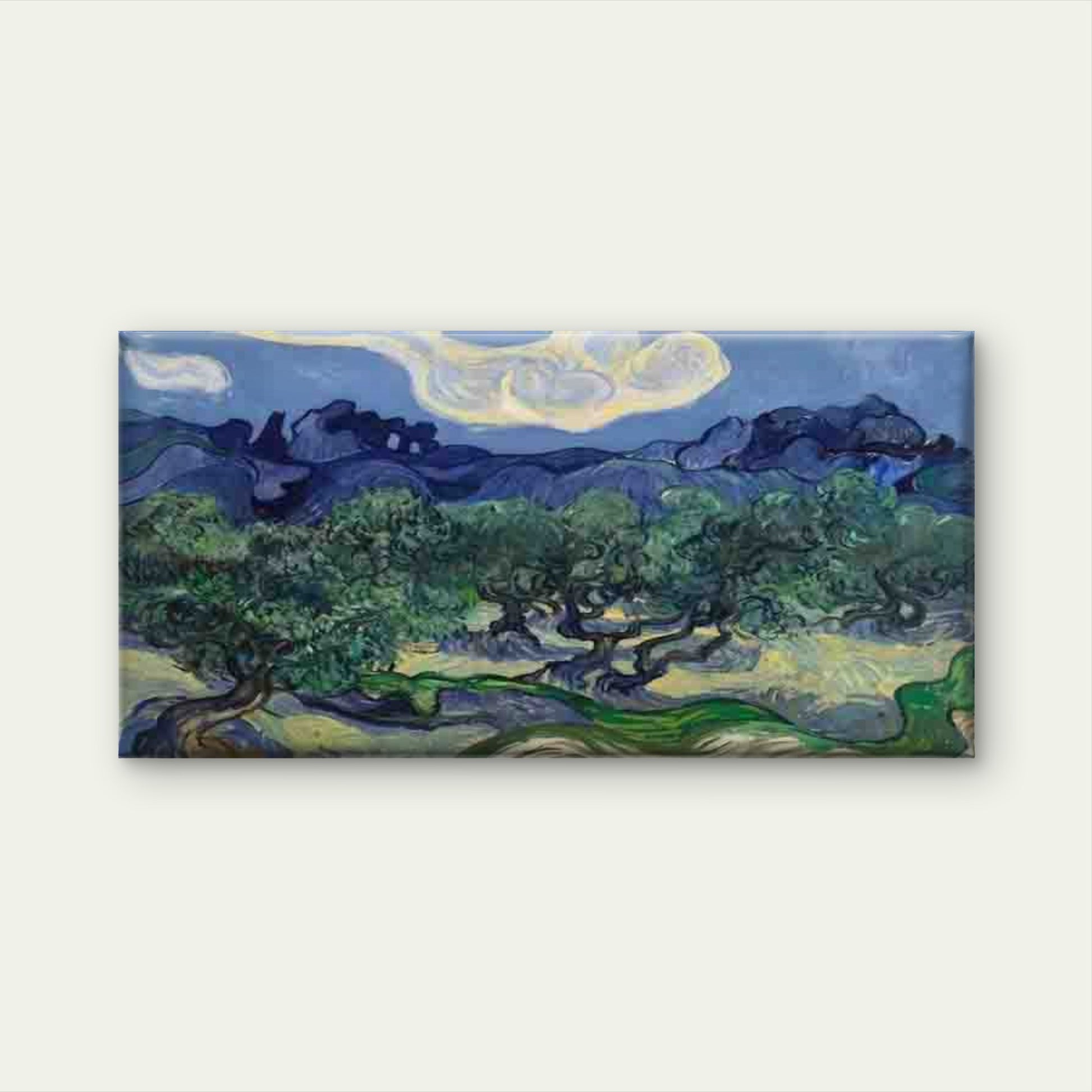 Landscape with Olive Trees Wall Art Canvas Office Home Room Framed 120x60cm - Bella Home Decor