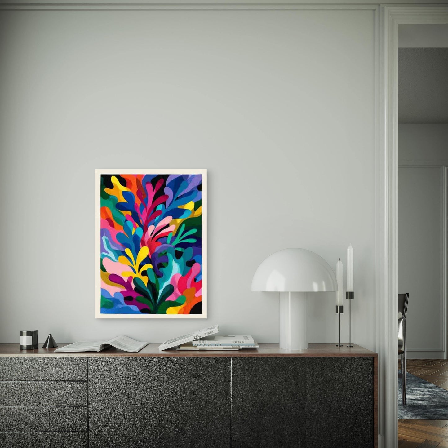 Abstract Maximalist with Bold Multicolor Palette 60x90cm Metal Print Ready to Hang